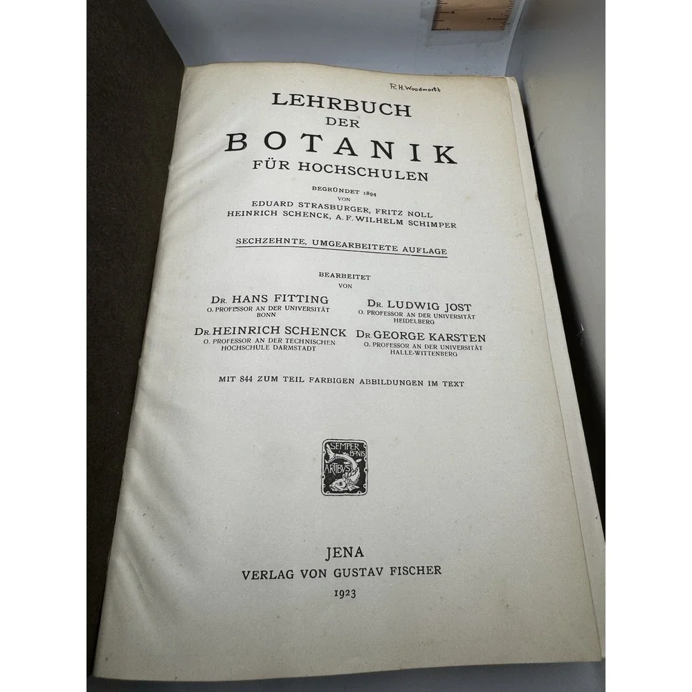 Lehrbuch Der Botanik Fur Hochschulen - German Botany Textbook 1923